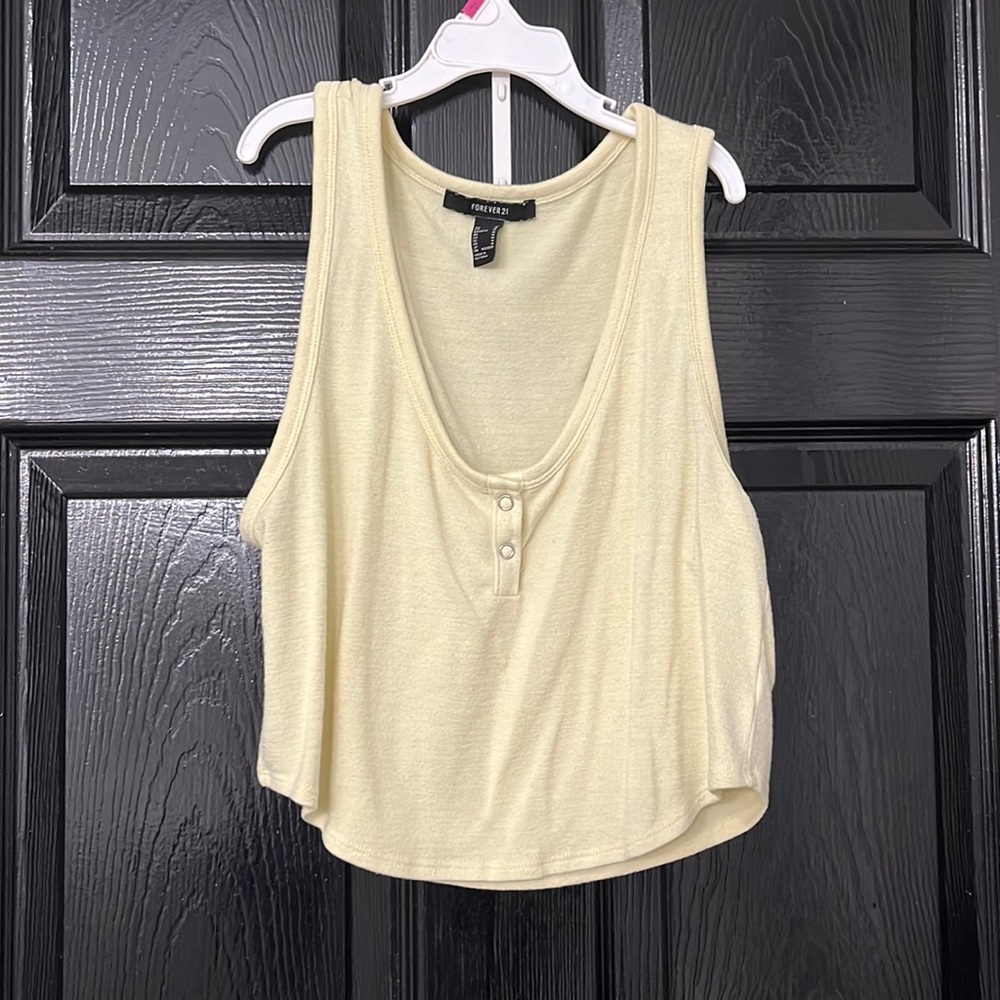 Yellow crop tank top